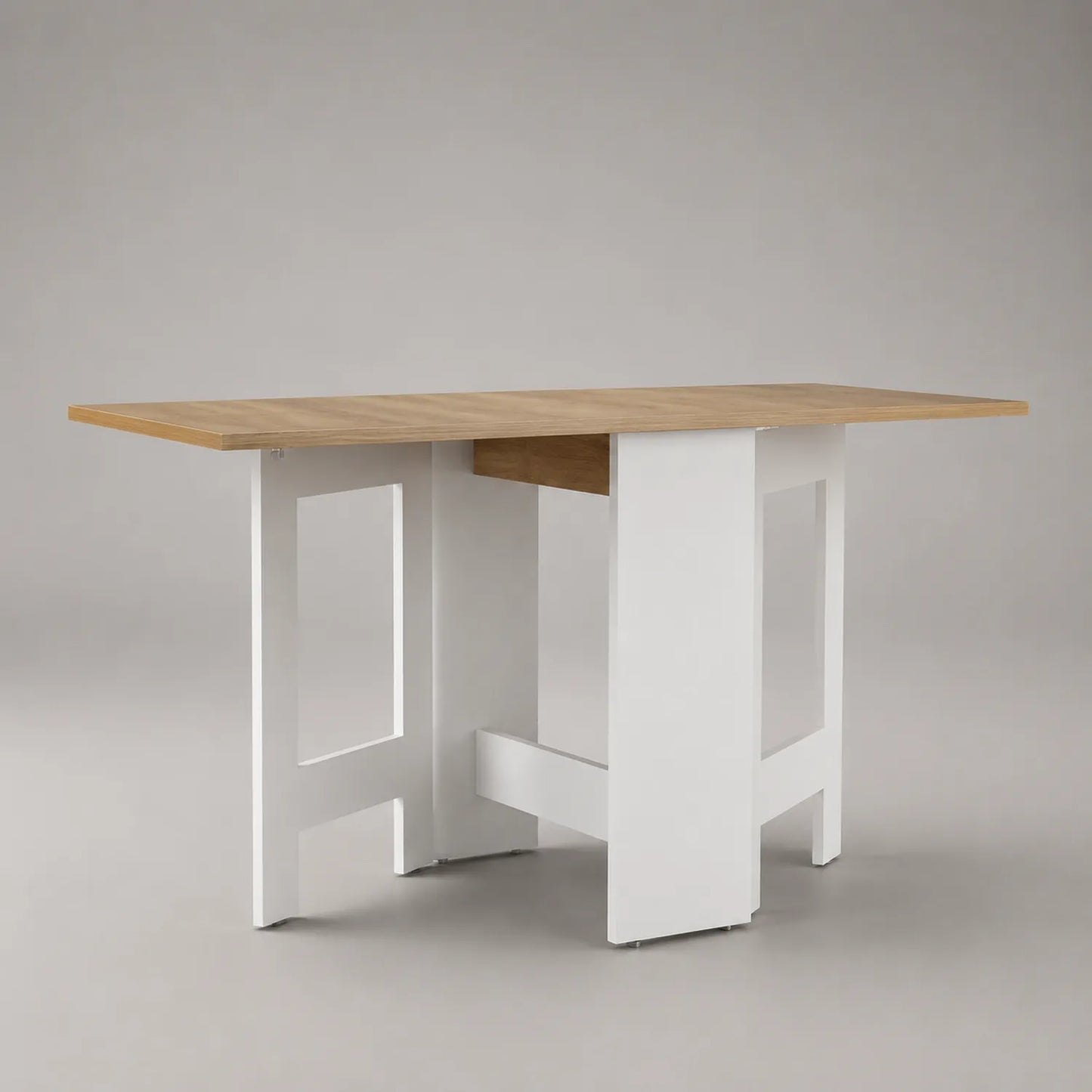 Klappbarer Esstisch aus MDF Holzoptik und Weiß