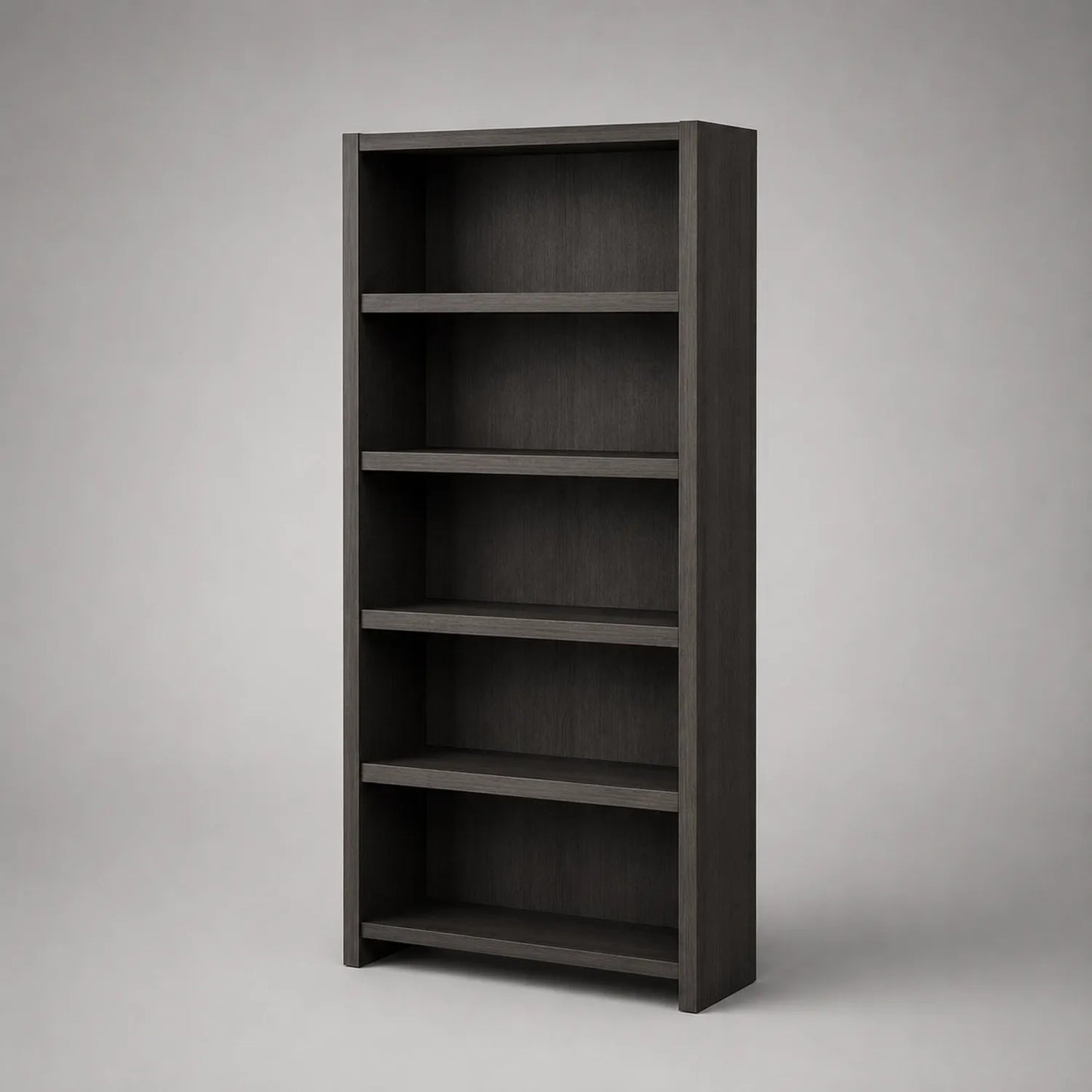 Bücherregal aus Holz Dunkelgrau 5 Ebenen 180x80x30 cm