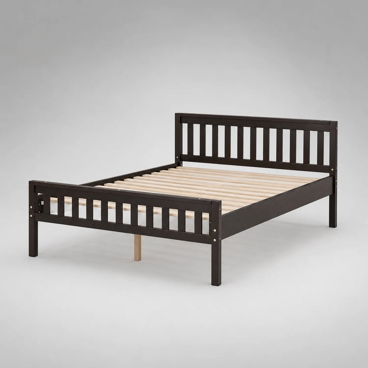 Holzbett 140x200 cm Dunkelbraun Massivholz