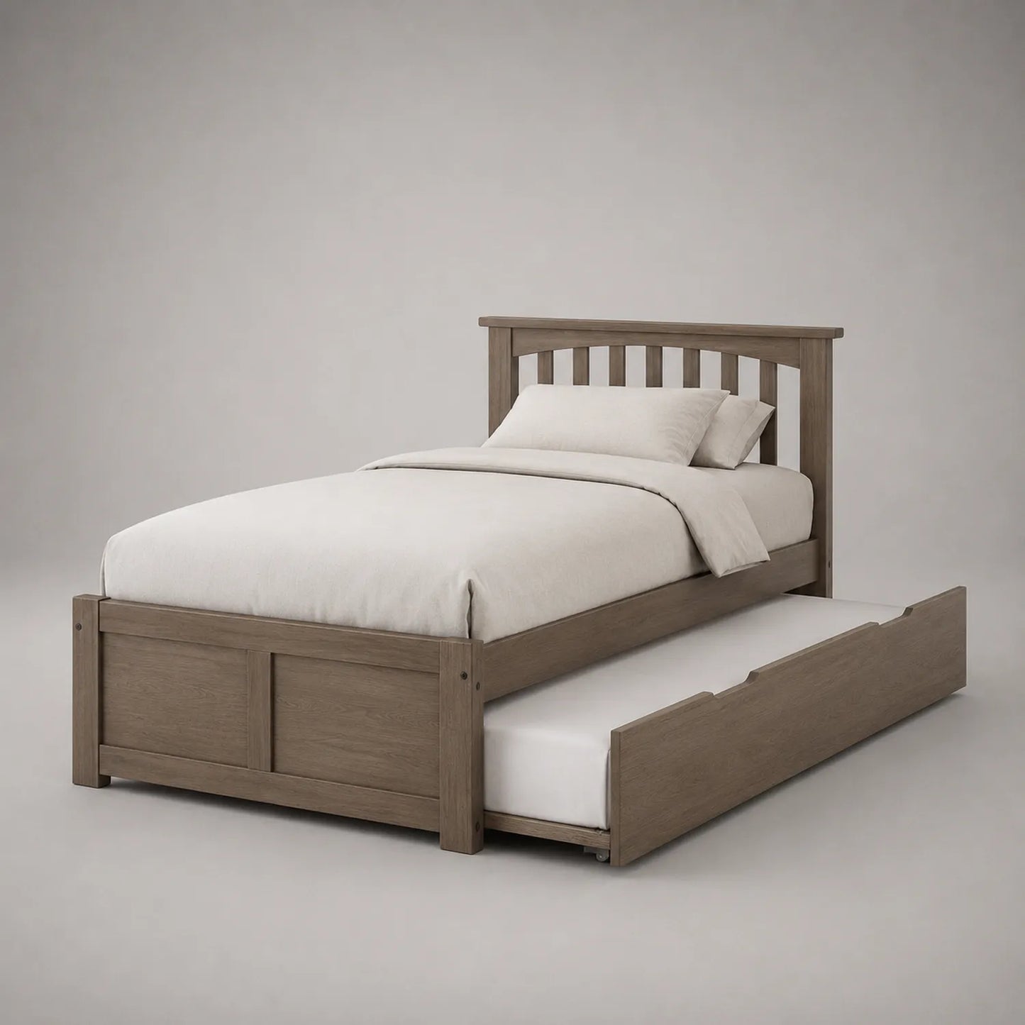 Holzbett mit Ausziehbett 200x90 cm Eiche