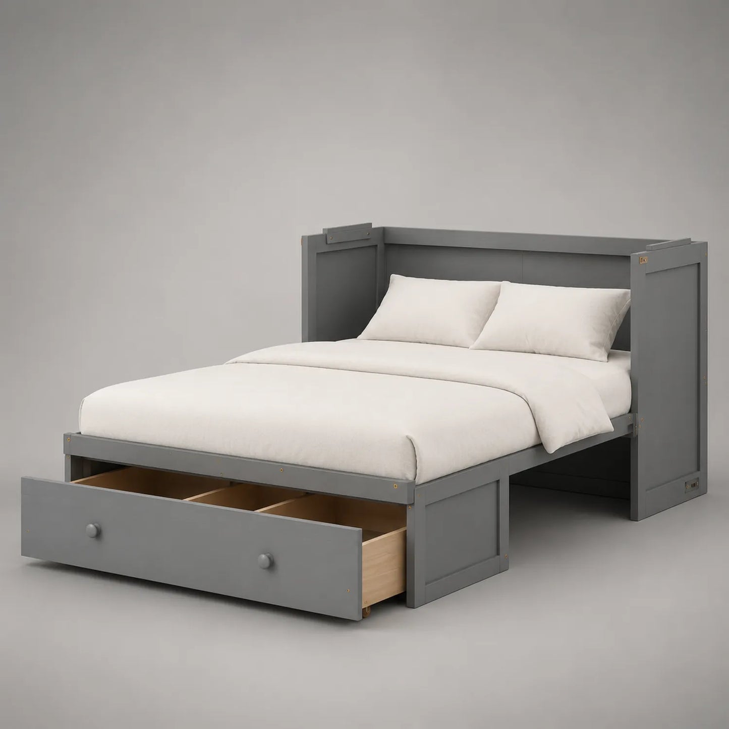 Holzbett mit Stauraumschubladen 200x160cm Grau