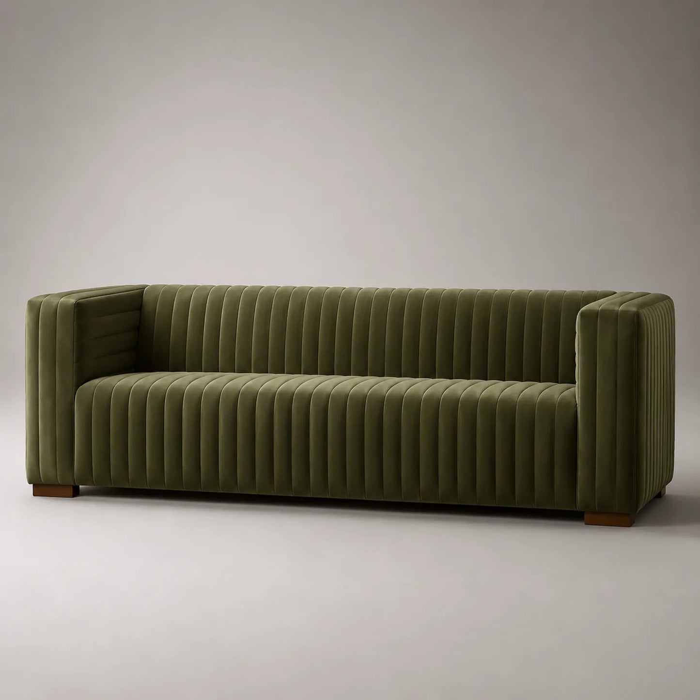 Sofa 3-Sitzer Samt Olivgrün