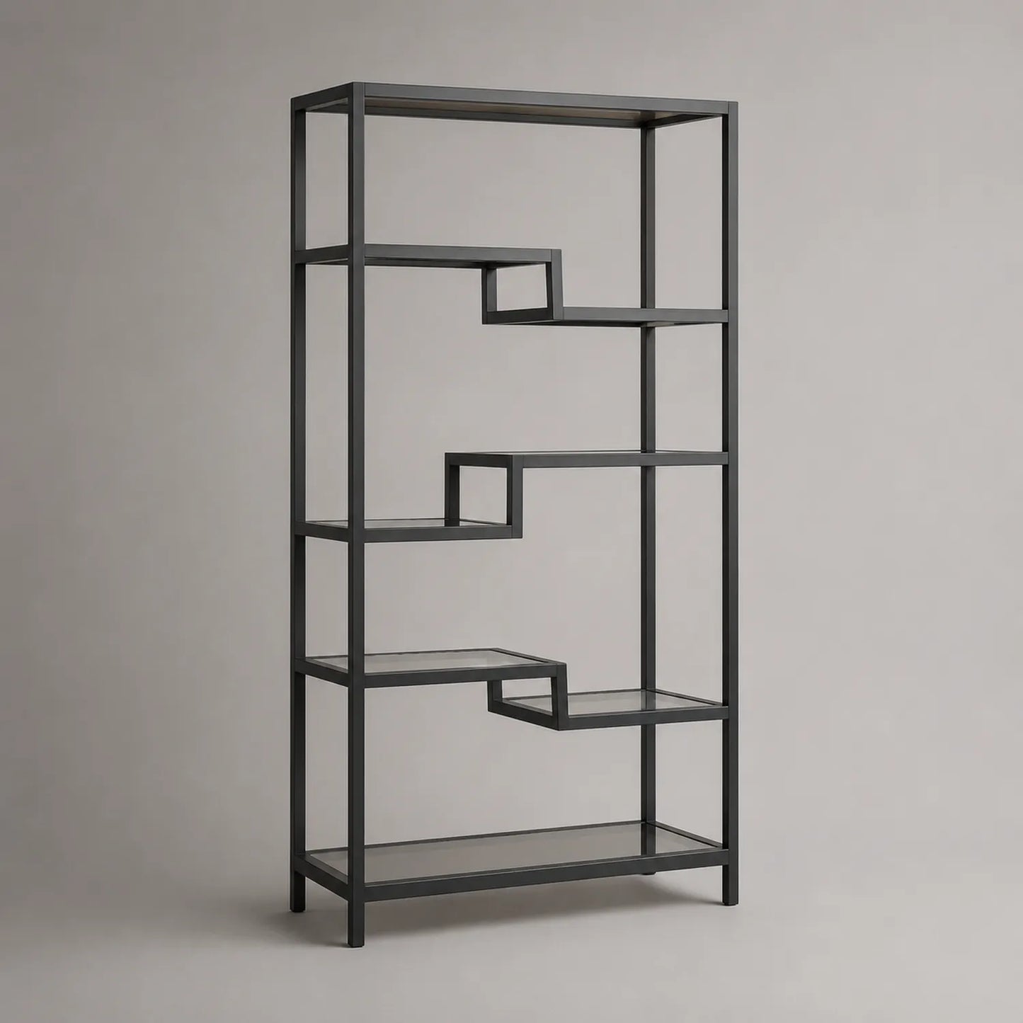 Metallregal mit Sicherheitsglas 180x90x30 cm