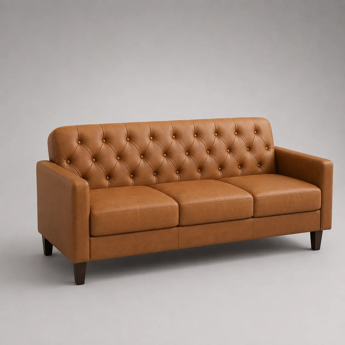 3-Sitzer Sofa Kunstleder Braun 210cm