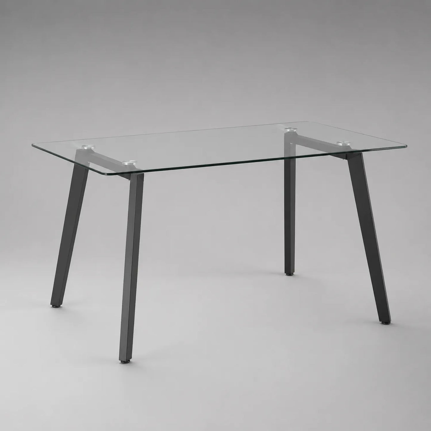 Tisch aus Glas mit Metallbeinen 120x80x75 cm