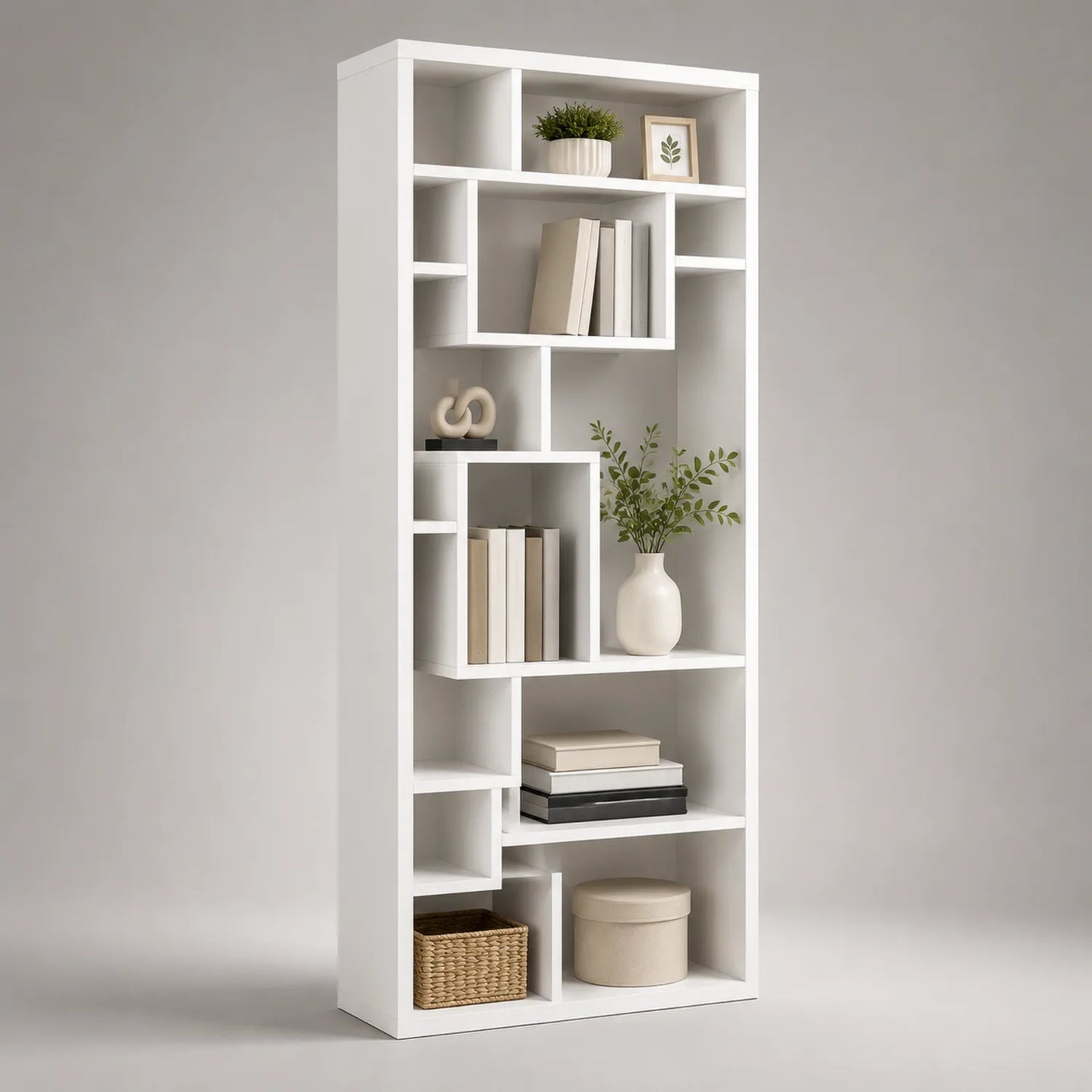 Weißes Holz Bücherregal 180x80x30 cm