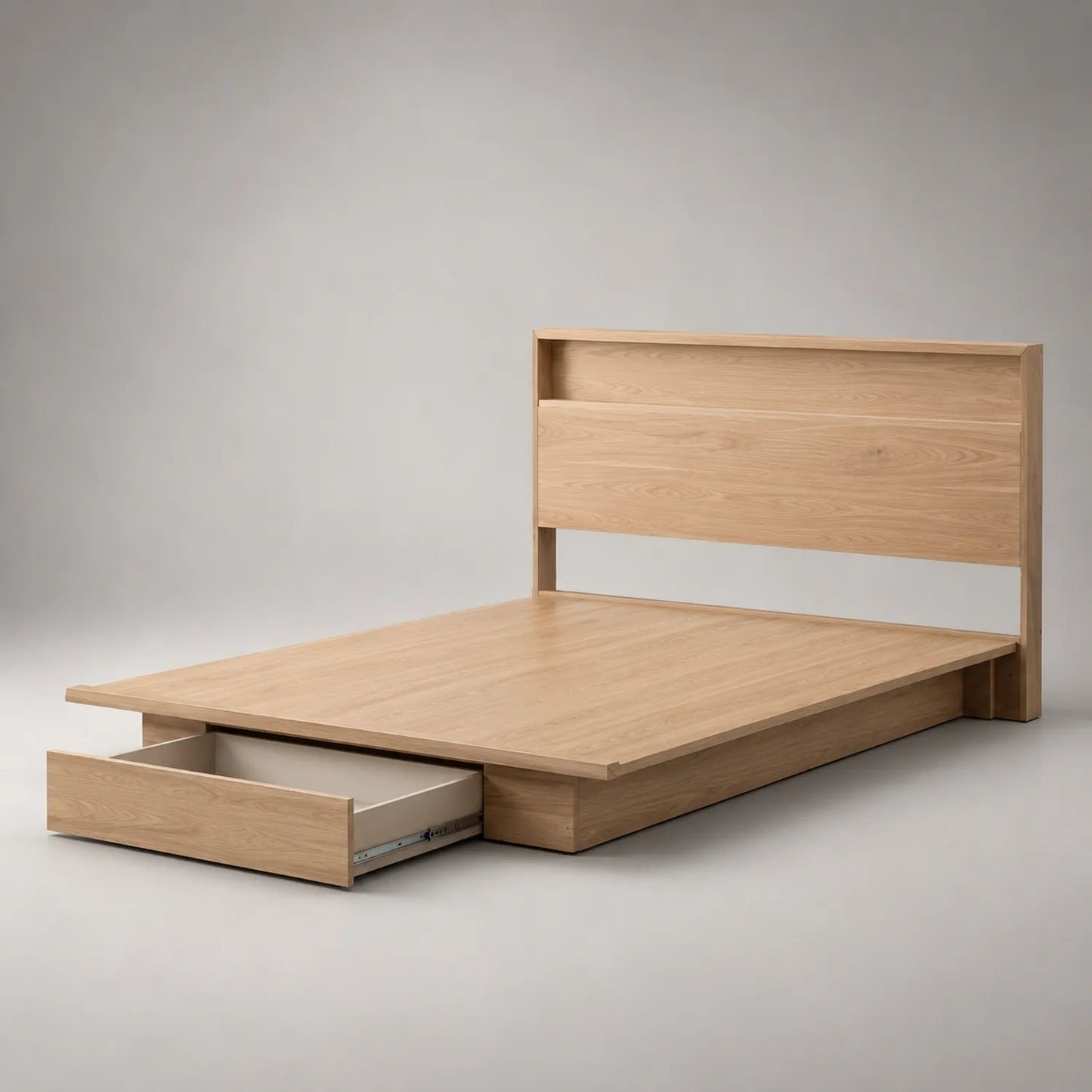 Eichenholzbett mit Schubladen 200x160 cm