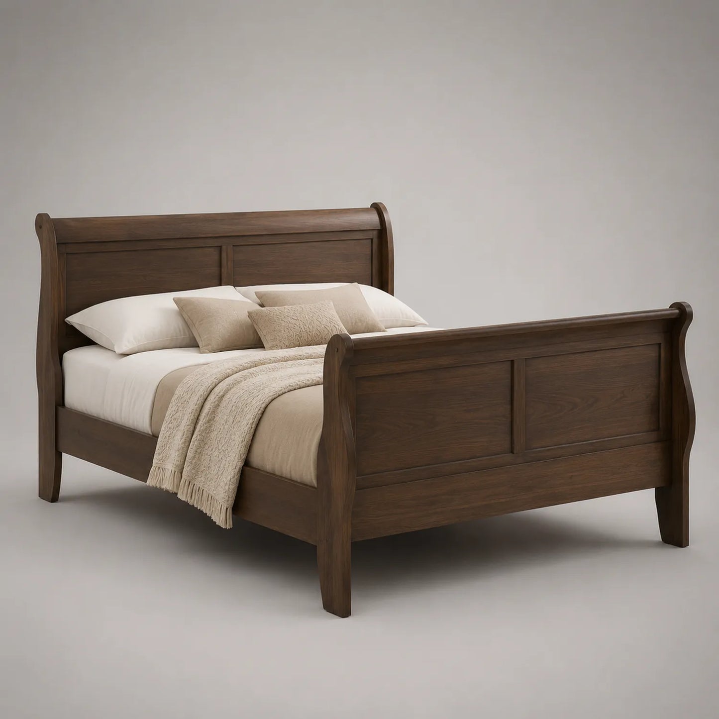 Holzbett mit Matratze und Kissen Dunkelbraun 200x160 cm