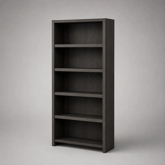 Bücherregal aus Holz Dunkelgrau 5 Ebenen 180x80x30 cm