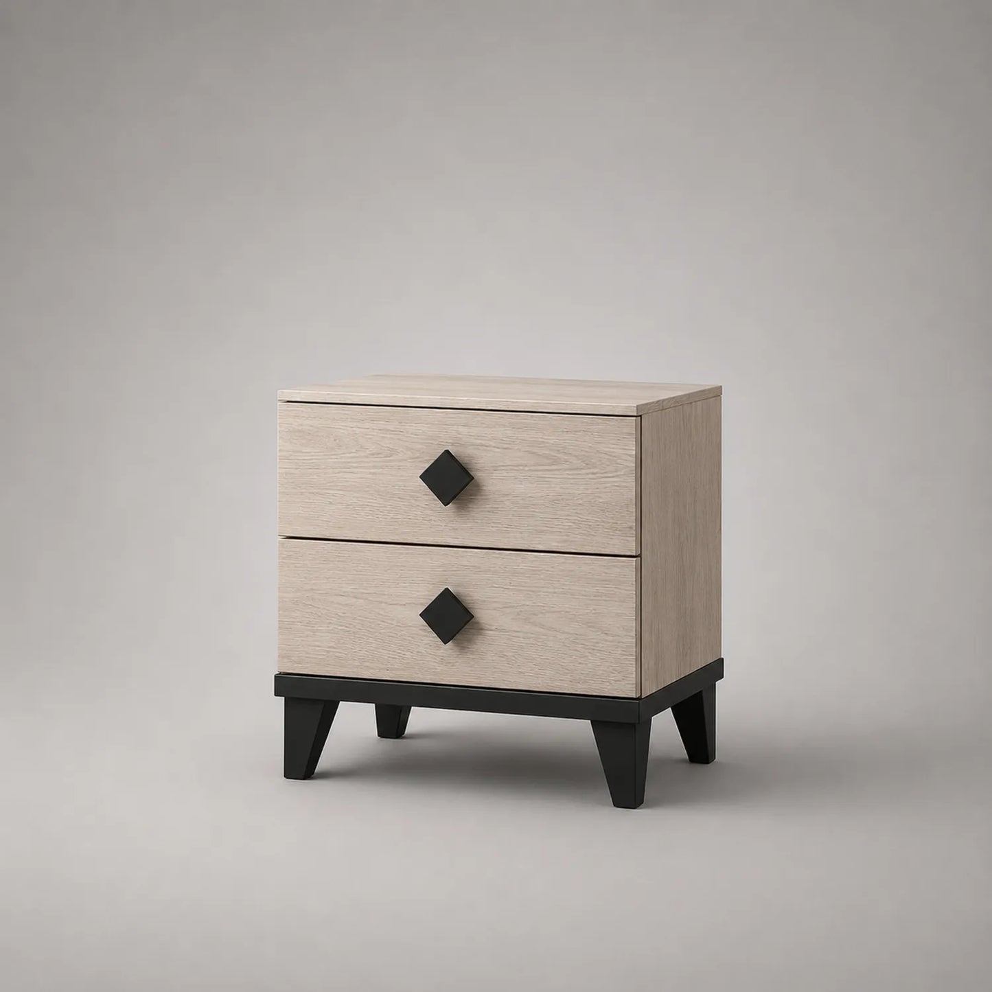 Holz Nachttisch mit zwei Schubladen