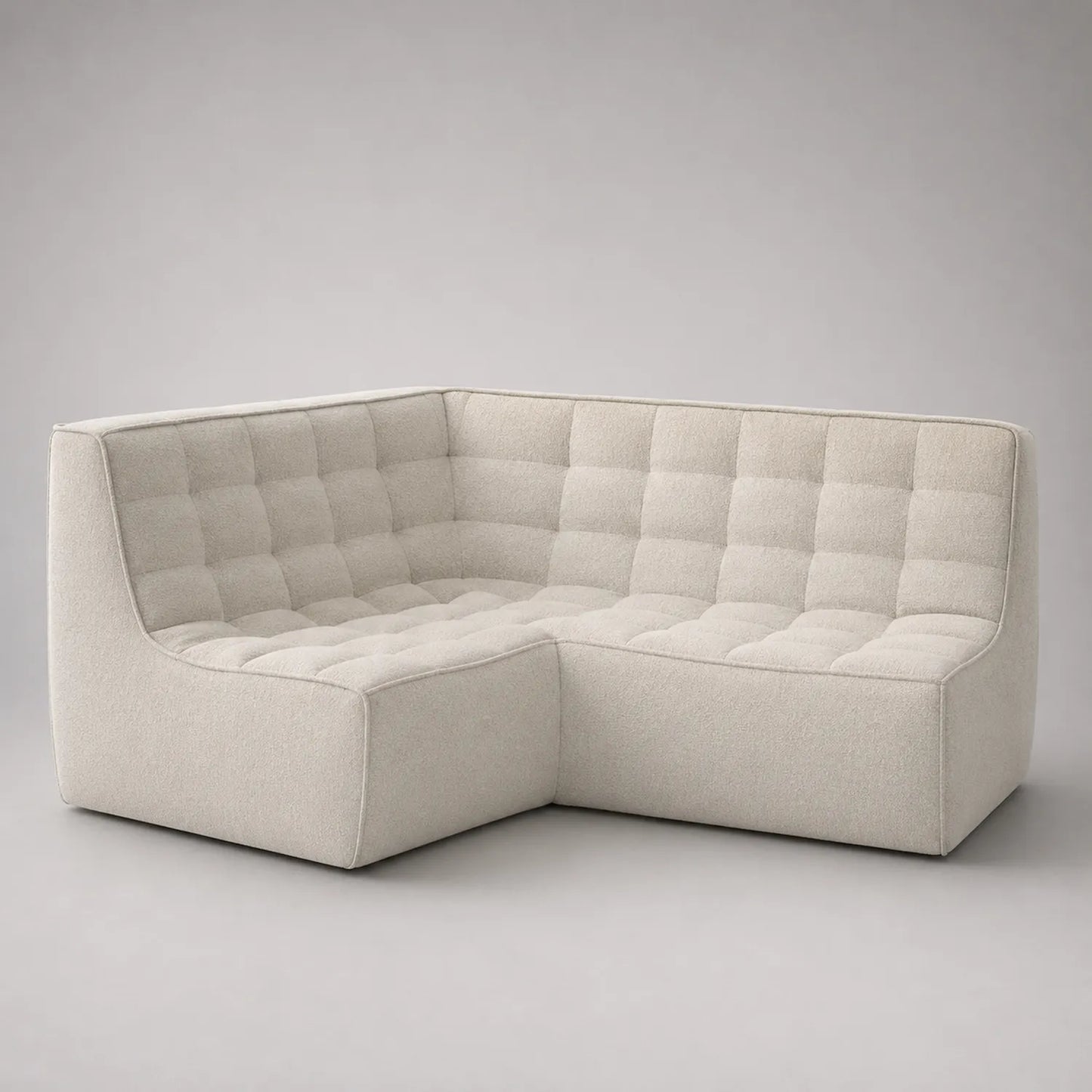 Ecksofa Holzrahmen mit Polyesterbezug Beige