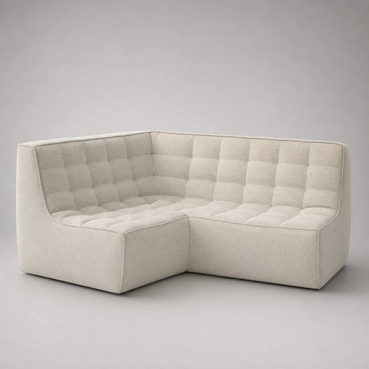 Ecksofa Holzrahmen mit Polyesterbezug Beige