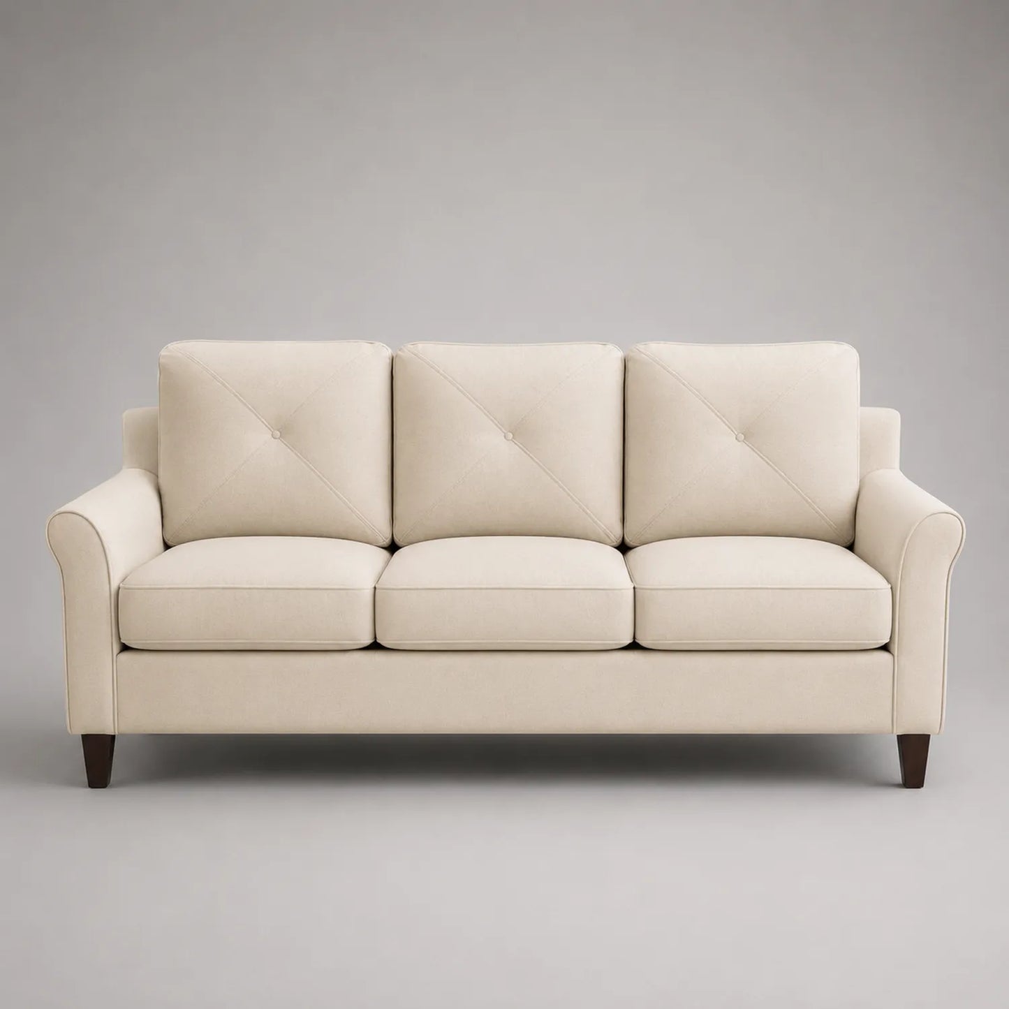 3-Sitzer Sofa Stoff Beige Massivholzbeine 200x85x90 cm