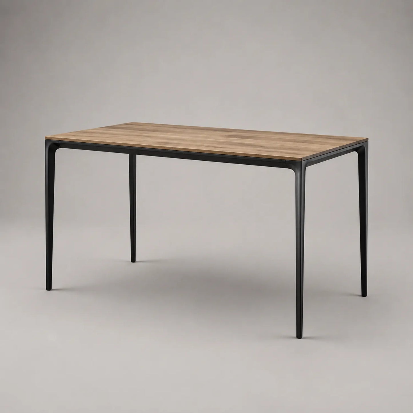 Tisch Holzfurnier mit Metallbeinen 140 cm x 80 cm