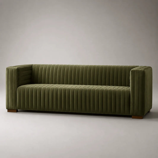Sofa 3-Sitzer Samt Olivgrün