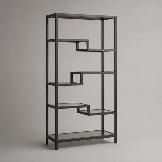 Metallregal mit Sicherheitsglas 180x90x30 cm
