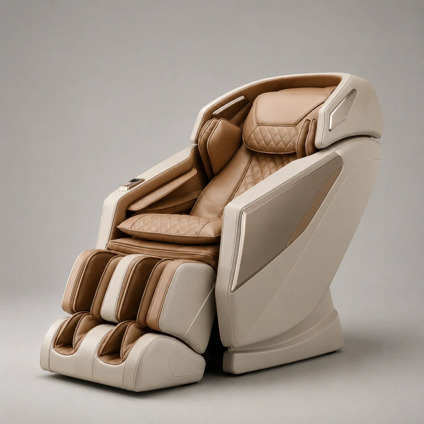 Massagesessel Kunstleder Beige/Braun