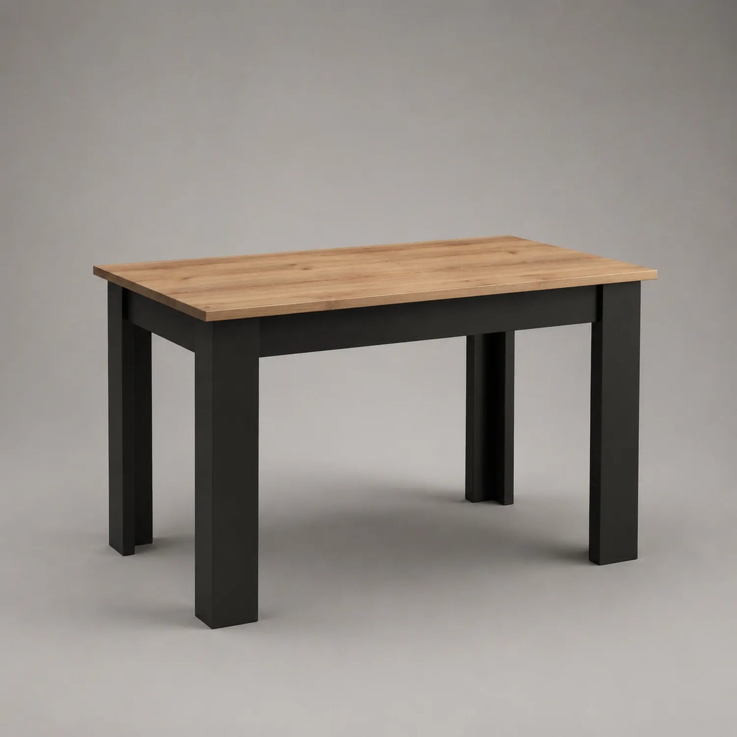 Esstisch rechteckig 140x80 cm MDF Eiche Schwarz