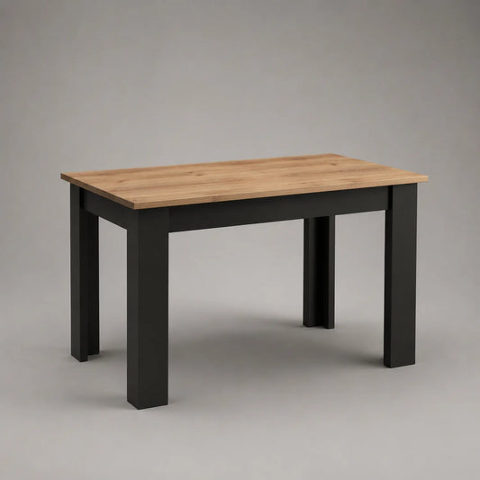 Esstisch rechteckig 140x80 cm MDF Eiche Schwarz