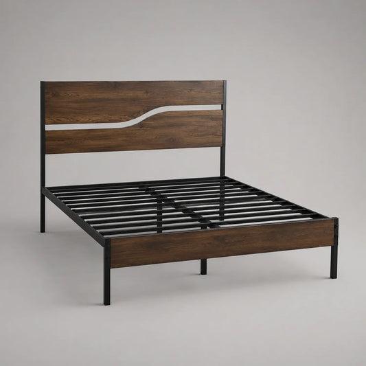 Metallbett mit Holzoptik 160x200 cm