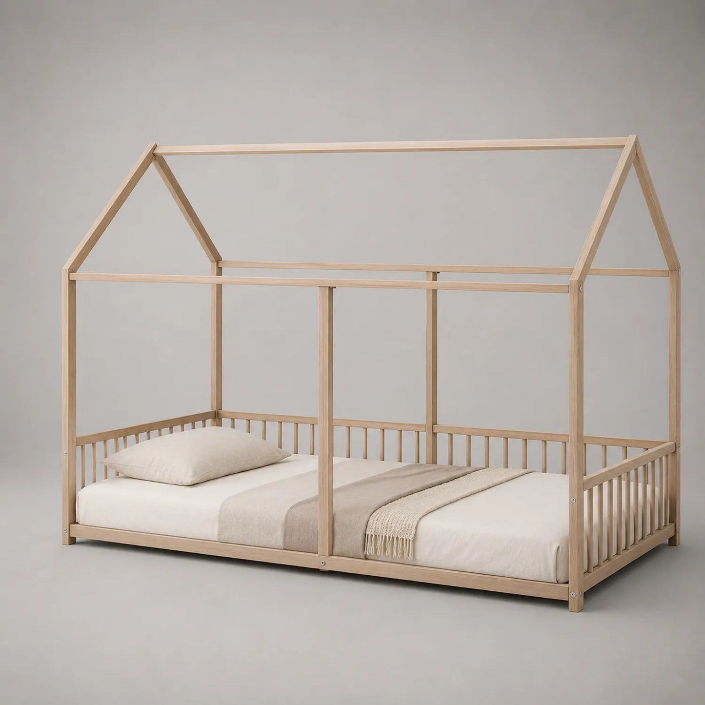 Kinderhausbett aus Holz 200x90 cm