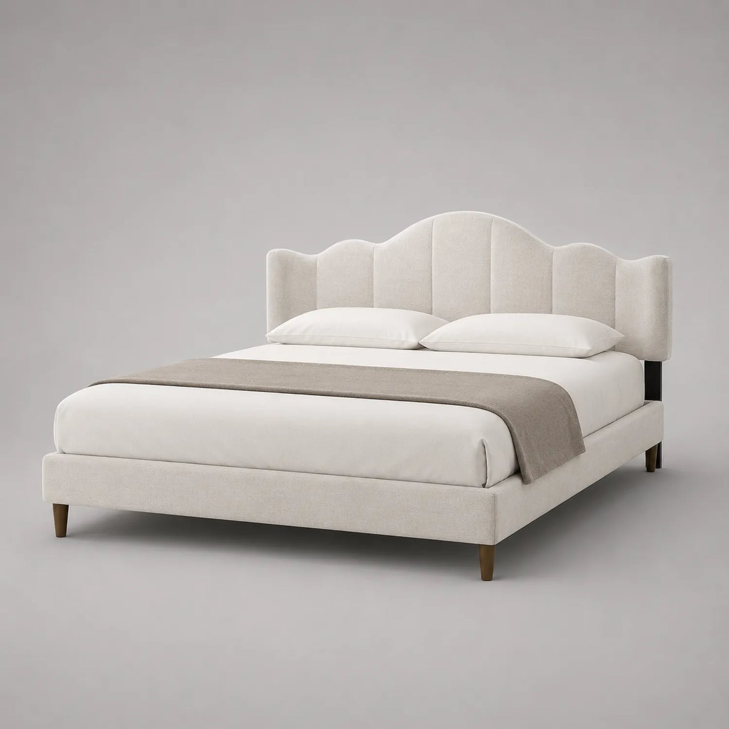 Polsterbett Doppelbett 200x180 cm Beige Holzkonstruktion