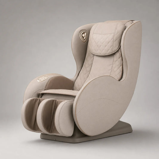 Massagesessel aus Mikrofasergewebe Beige 60x75x110 cm